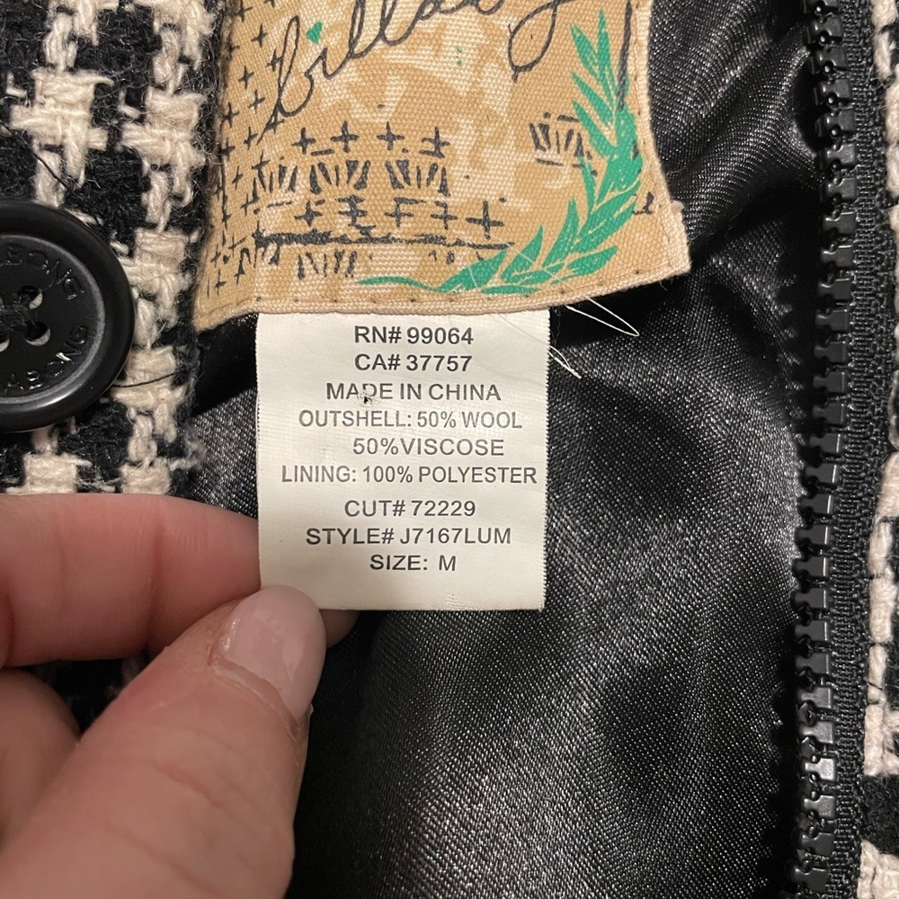 Billabong Vintage Houndstooth Bomber Jacket - Picture 6 of 10